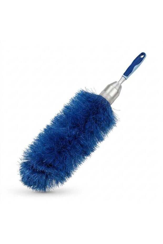Duster with Soft Grip Handle Dusting Tool for Furniture and Shelves Blue