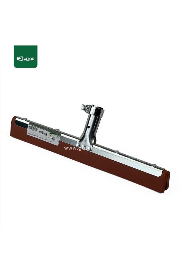 Metallic Frame Floor Squeegee with Natural Rubber Water Wiper for Bathroom 35cm Brown