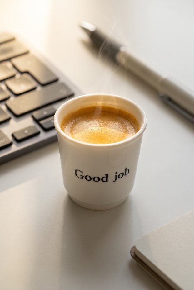 Cozy Porcelain Espresso Cup Good Job - 90 ml