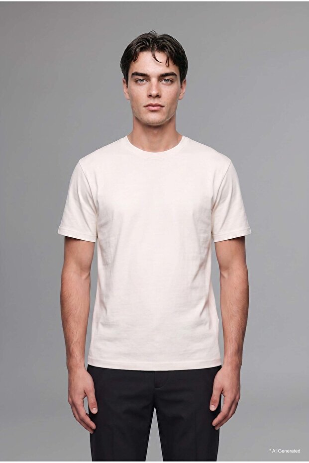 Regular Fit Crew Neck Short Sleeve Basic T-Shirt I4640Ax26Au