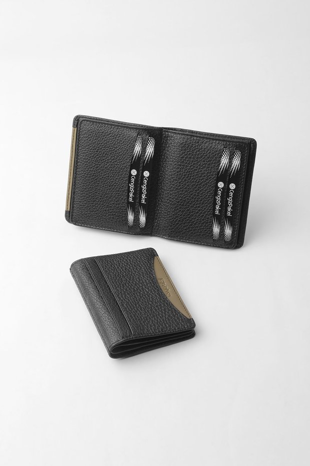 Genuine Leather Slim Design Men's Card Holder Black/Mink – 2526