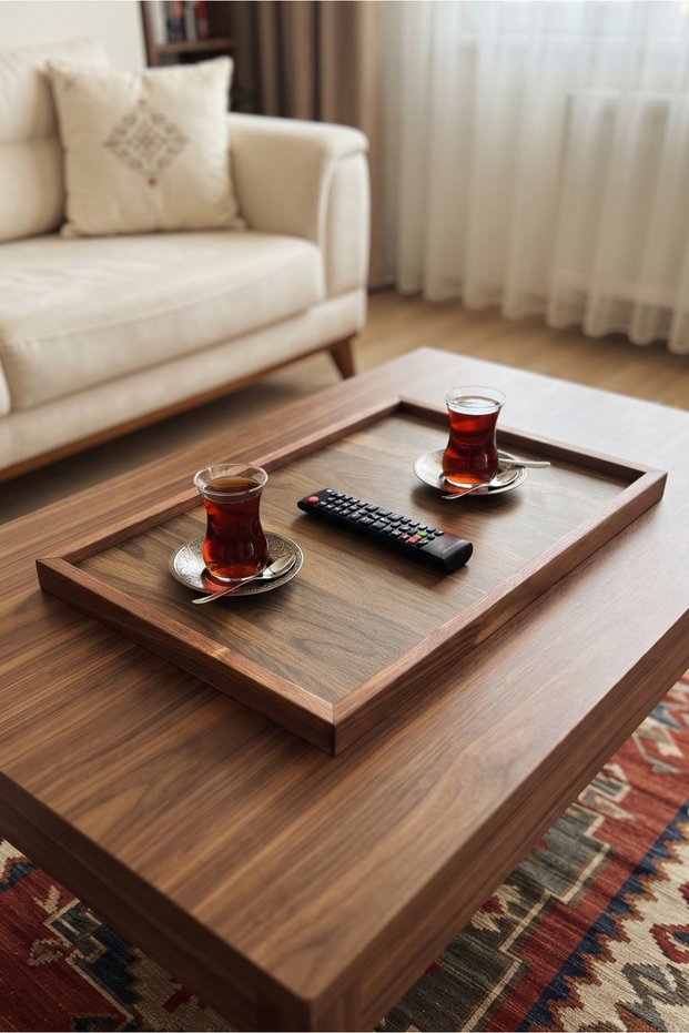 Ottoman Tray, Large, Wooden Tray, Breakfast Tray 42X62 cm
