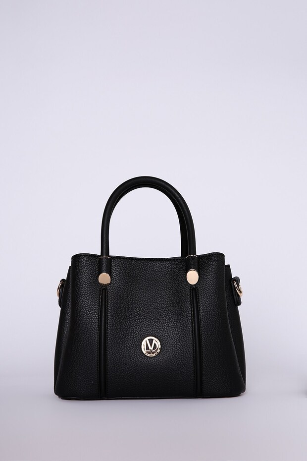 Textured Shoulder and Hand Bag Black