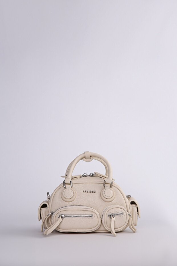 Multi-Pocket Mini Shoulder Bag Beige