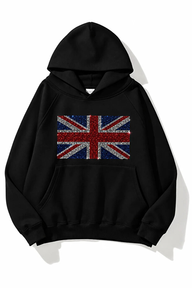 Leopard Stone Printed Oversize Sweatshirt Hoodie