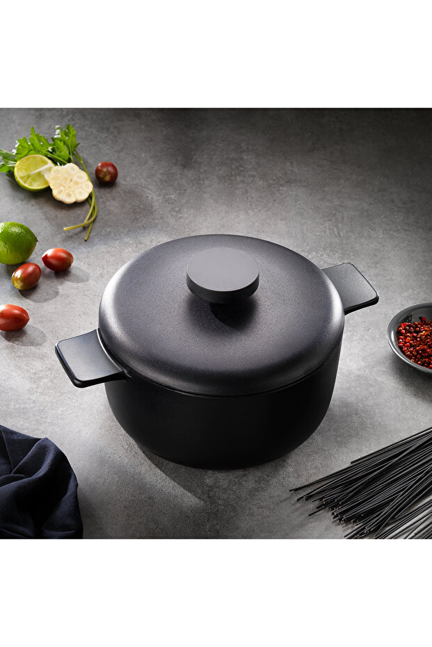 Cast Pro Cast Iron Deep Pot 24 Cm-Black