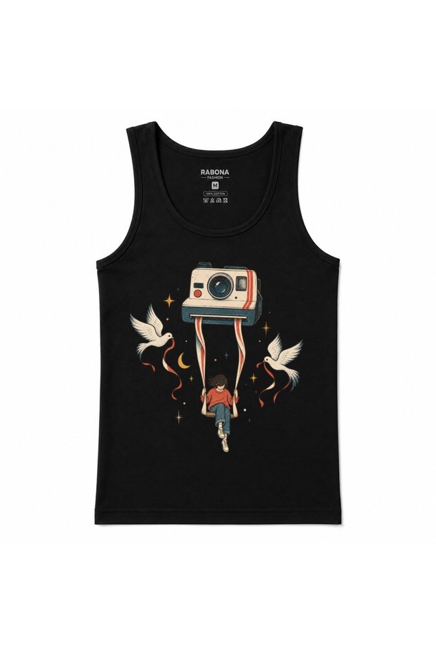 Captured Dreams Retro Camera & Swing Graphic Tank Top