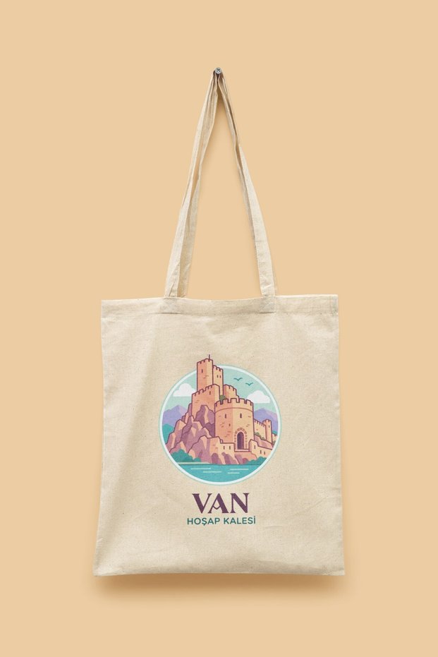 Hoşap Kalesi - Van Türkiye Series Tote Bag Printed Cloth Bag
