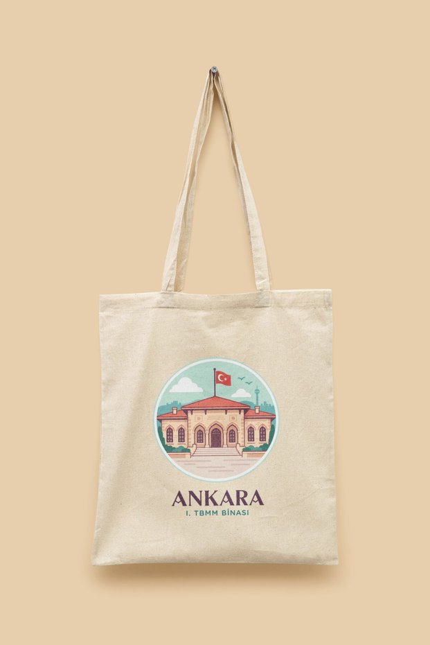 I. Tbmm Building - Ankara Turkey Series Tote Bag Printed Cloth Bag