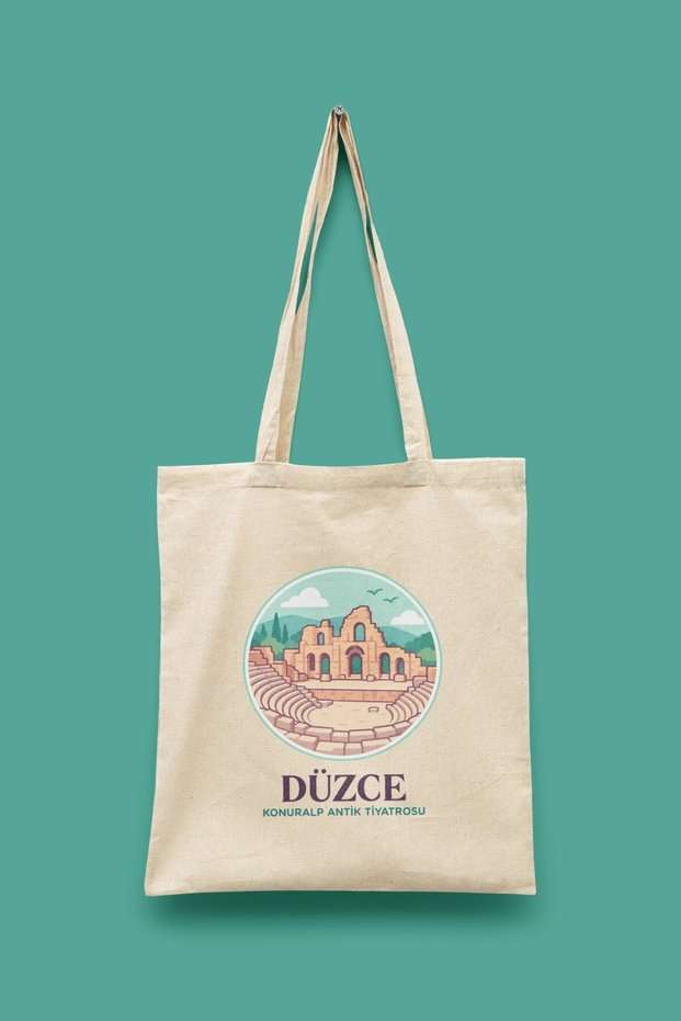 Konuralp Ancient Theater - Düzce Turkey Series Tote Bag Printed Cloth Bag