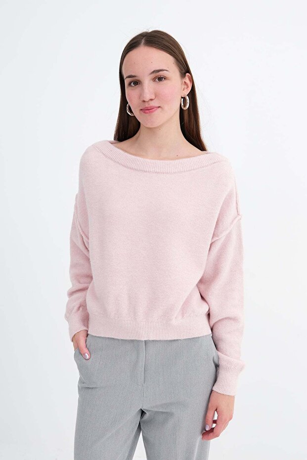 Boat Neck Knitwear Sweater K3466