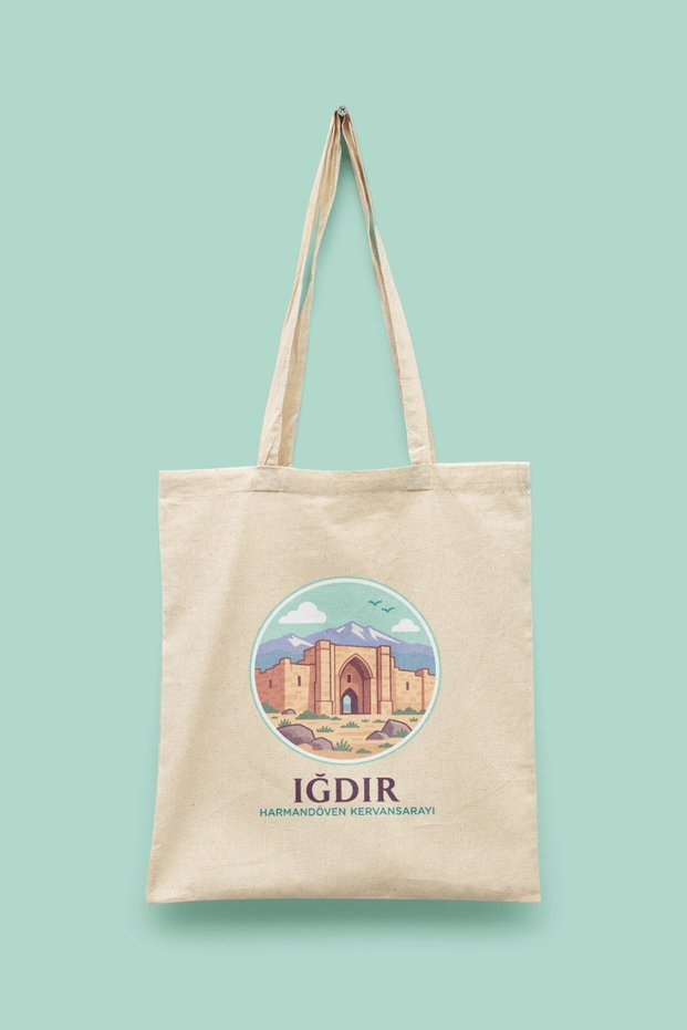 Harmandöven Kervansarayı - Iğdır Turkey Series Tote Bag Printed Cloth Bag