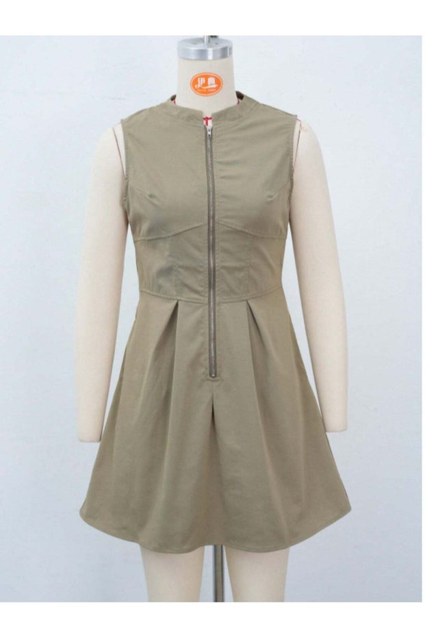 Rochie mini, kaki