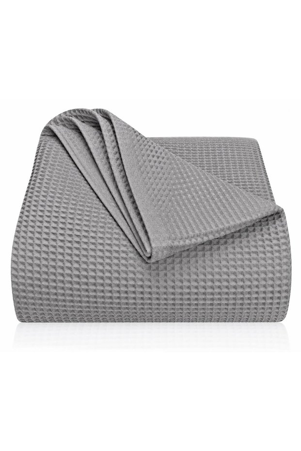 100% Cotton 150X200 cm Waffle Patterned, Pique Bed & Sofa Cover