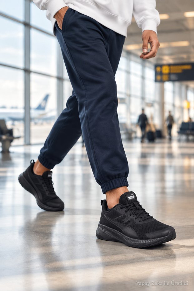 Fy-1291 Black Men's Casual Sneaker Daily Comfortable Sports Shoes