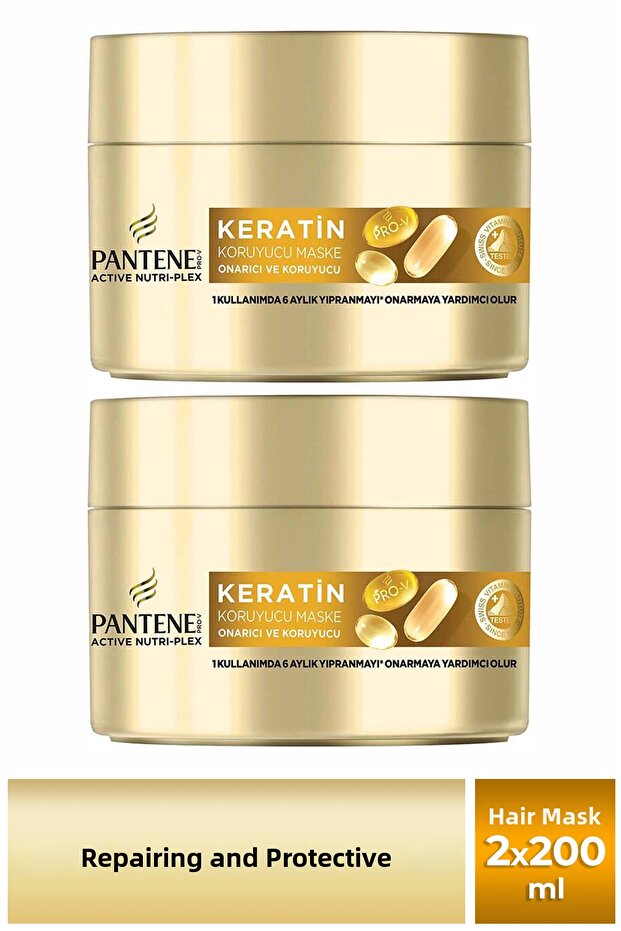 Repairing & Protecting, Keratin Protective Hair Care Mask for Damaged Hair 200ml X 2 Pcs