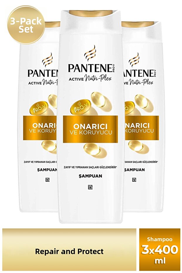 Pro-V Repairing & Protecting Shampoo for Weak and Damaged Hair 400 ml X 3 Pcs