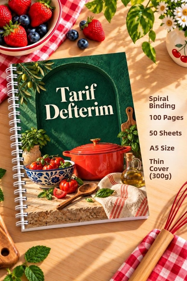 My Recipe Book – A5 Wire Spiral Recipe Book/Thin Cover for Recipes, Preparation, and Tips