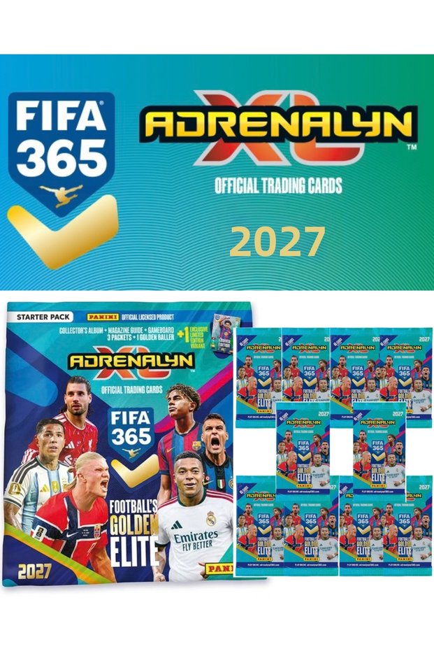 Official Football Player Cards Fifa 365 Adrenalyn XL ™ 2027 Mega Starter Pack+ 10 Packs (60 Cards) Trading Cards