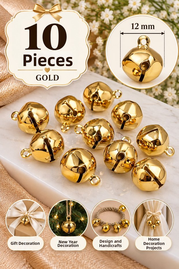 12 mm Metal Christmas Bell Christmas Gift and Decoration Ornament