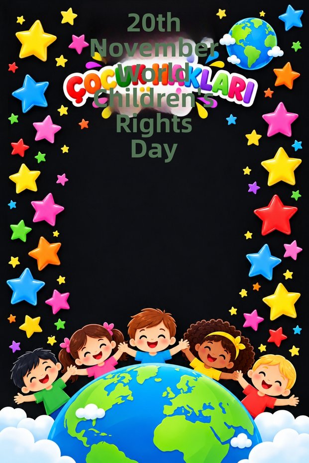 20 November Is World Children's Day, School Activity Fabric Background