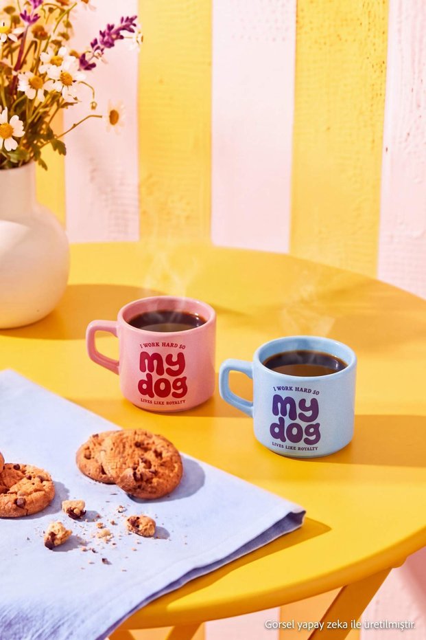 2-Piece Dog Mug Ceramic 8 cm - 184 ml TPHSS26UP00011