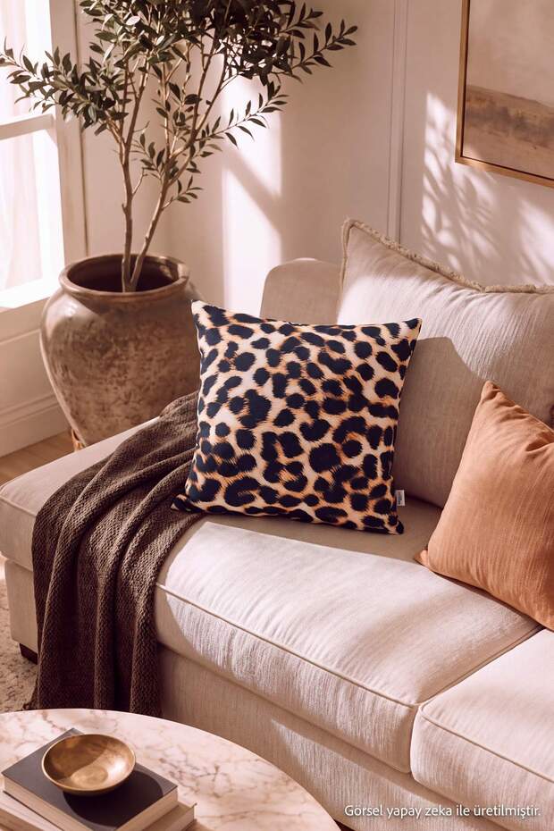 Leopard Fur Look Cushion Cover 43X43Cm Tphaw27Kkk00021