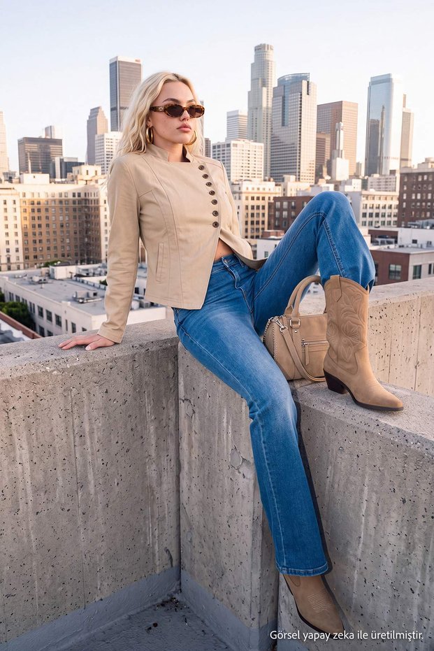 Mavi Orta Esnek Arka Cep Detaylı Normal Bel Flare Jeans TWOAW27JE00255