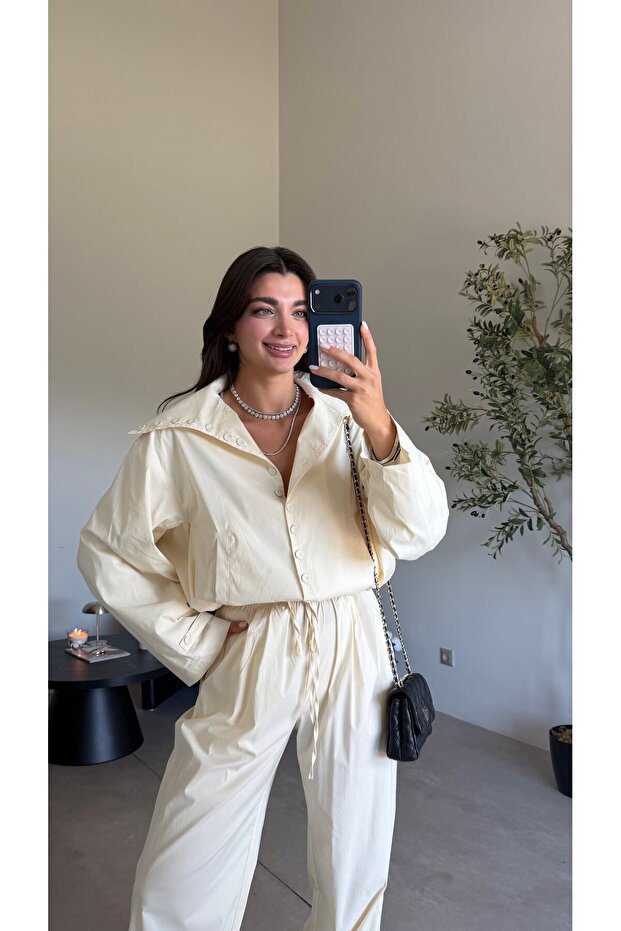 Yellow Buttoned Shirt Jacket