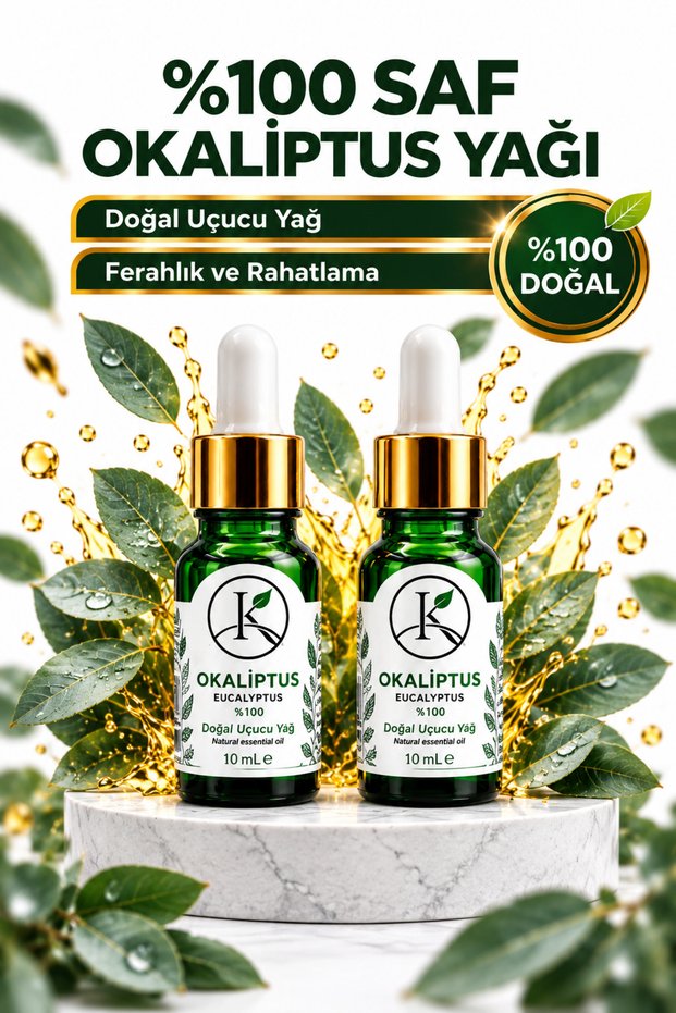 Eucalyptus Essential Oil 2X10 ml 100% Pure and Natural Refreshing Censer & Diffuser Compatible