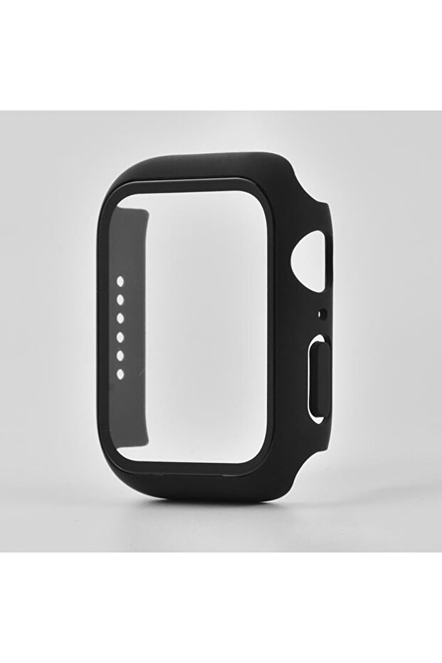 44mm black Tempered Glass+Cover for Apple Watch 49mm 46mm 45mm 44mm 42mm 41mm 40mm 38mm PC Bumper Sc