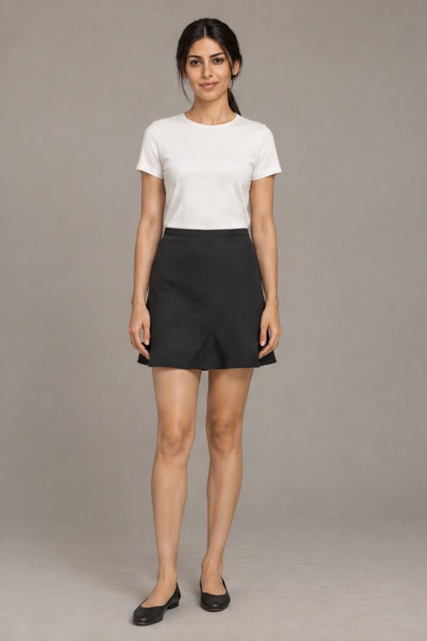Ruffled Hem Solid Blouse