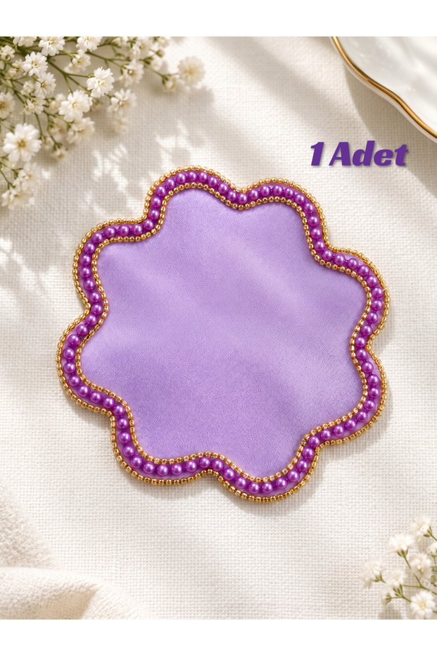 Colorful Pearled and Stoned Coffee Side Presentation Napkin Washable Cocktail Napkin Stain Resistant