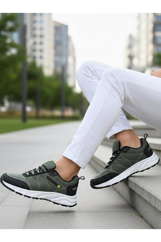 Men's Waterproof Thermo Sole Sports Shoes-Khaki