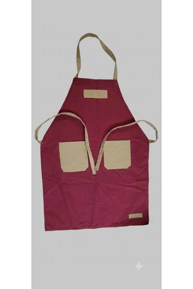 Chef Waiter Cook Barista Apron Kitchen Apron Claret Red-Cream Buckle