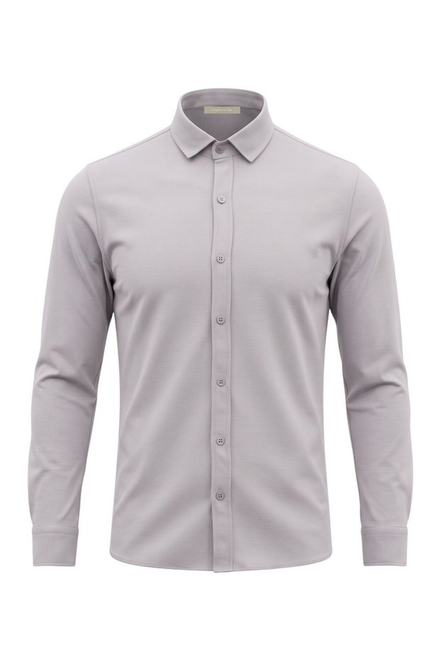 Gray Color Men's Flexible Knitted Shirt