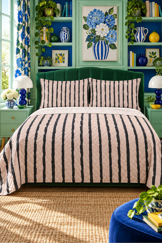 Modern Pattern Double Printed Pique (200x220 Cm) Colorful