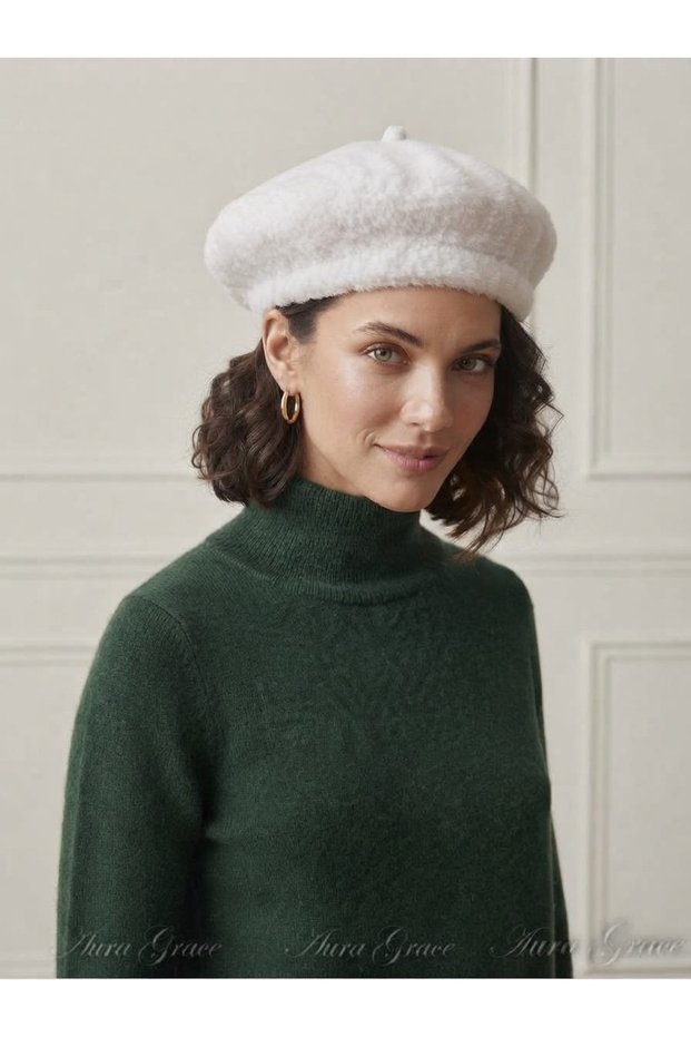 Soft Textured French Beret Winter Beret Women's Plush Painter Trend Style Hat
