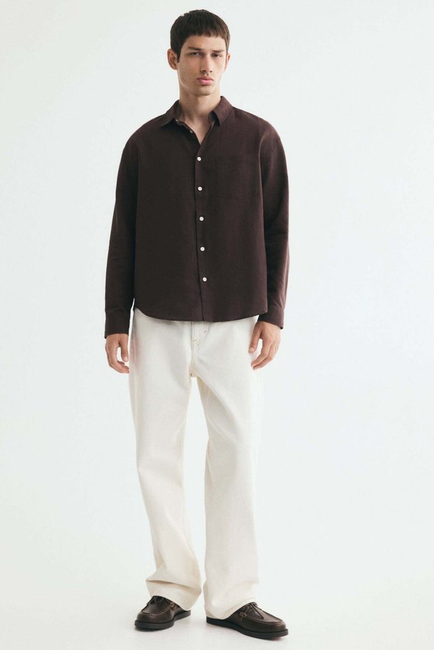 Relaxed Fit Linen-blend shirt