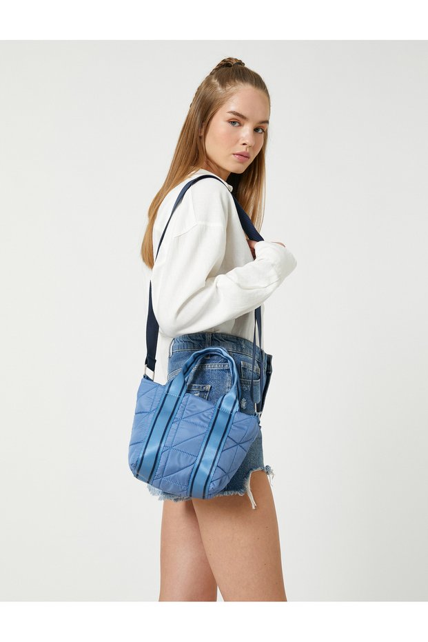Thick Strap Inflatable Quilted Crossbody Bag with Handle