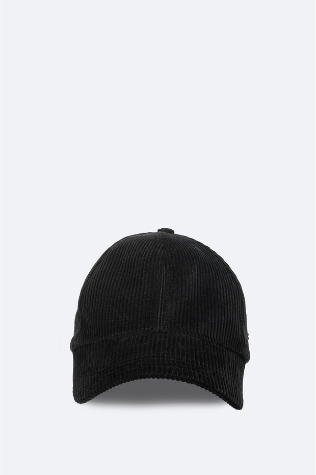 Men's Black Cotton Corduroy Sports Cap A42Y9283