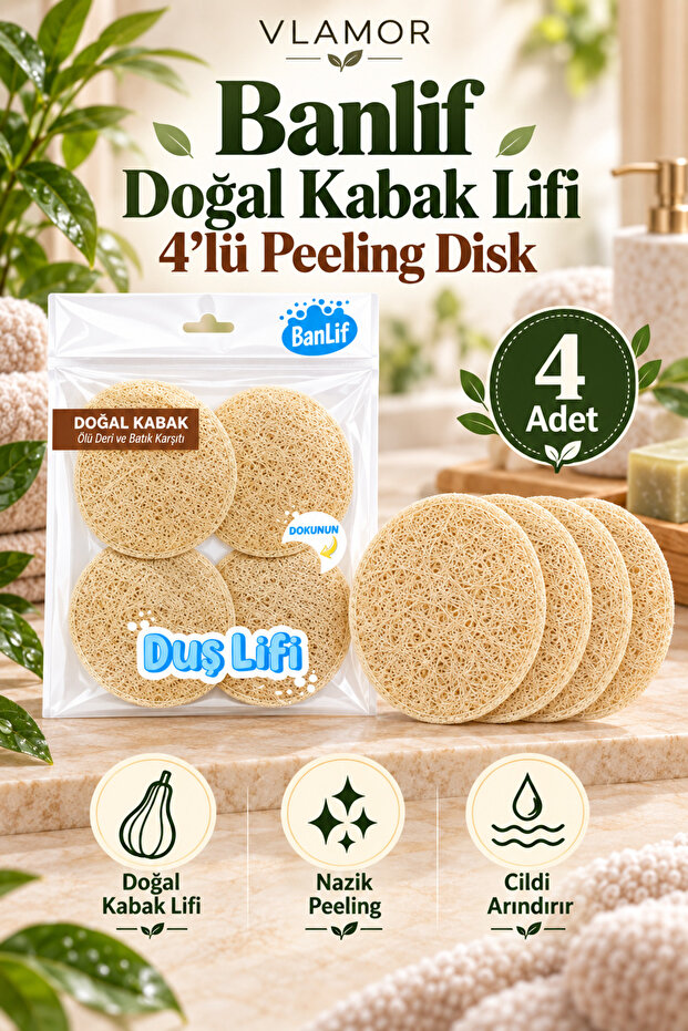 Banlif Natural Pumpkin Fiber 4-Piece Exfoliating Disc