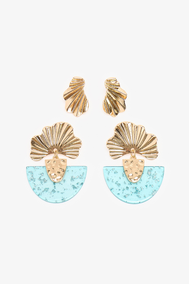 Light Blue Daniela 2-Piece Earring Set