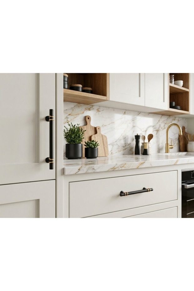 Esin Black Gold 320 mm Handle Luxury Country Kitchen Furniture Cabinet Drawer Handle
