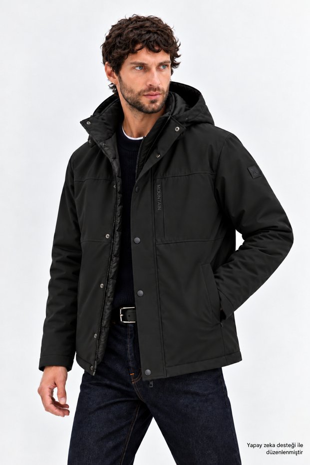 Men's Functional Softshell Water Repellent Removable Hooded Jacket-00241467