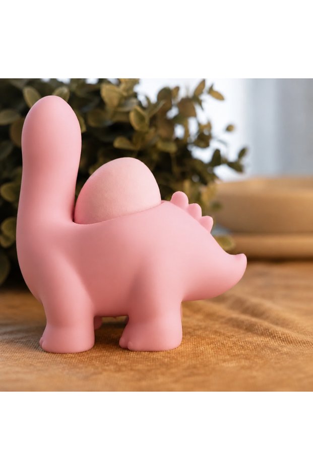 3D Printed Dinosaur Egg Cup - Cute Eggosaurus Egg Holder-Pink