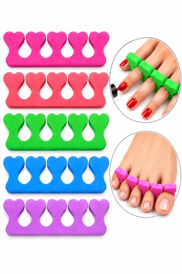 5Pcs Sponge Finger Separator - Nail Polish Painting, Ornament and Art Pedicure Set