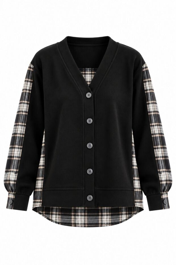 Plaid Detailed Cardigan