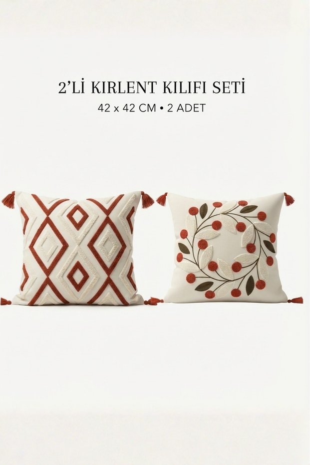 Aura Set of 2 Decorative Throw Pillow Covers 42X42 cm