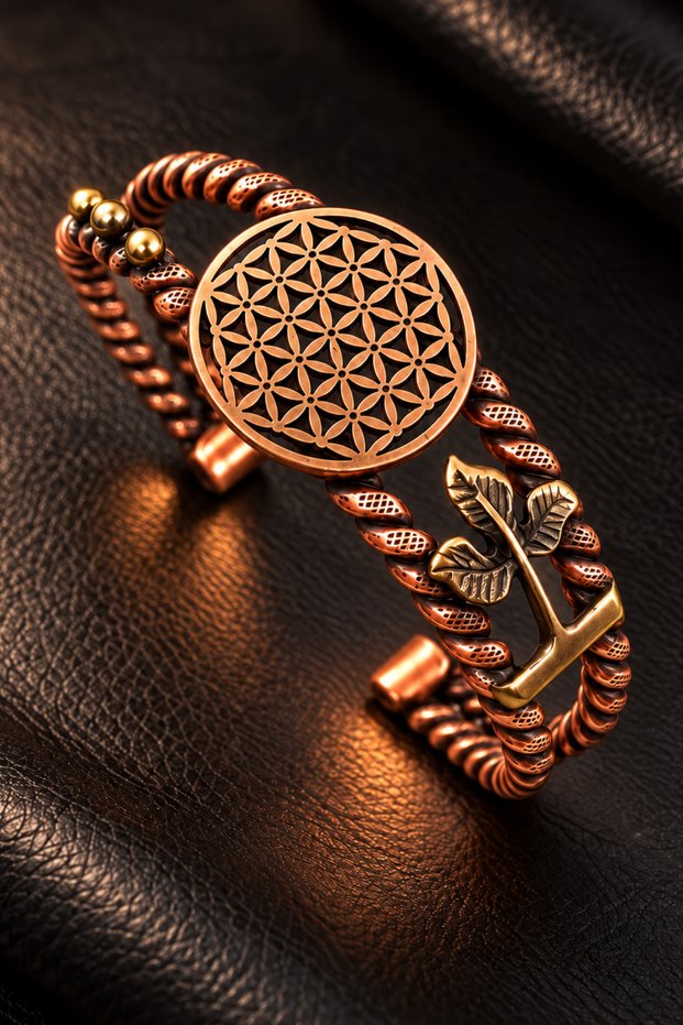 Women's Copper Bracelet - Lotus Flower of Life Women's Bracelet Bracelet